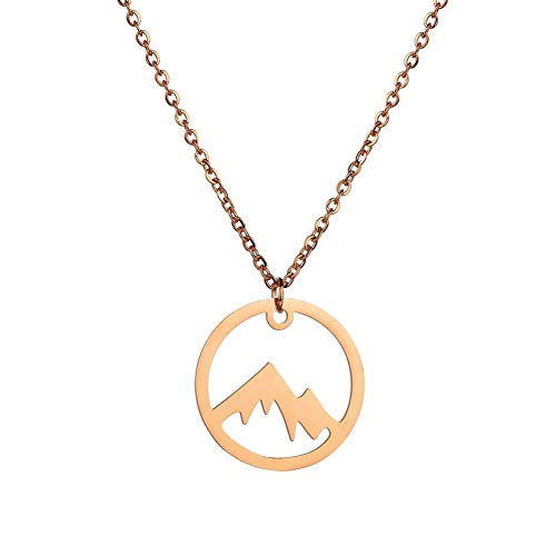 Pendentif montagne en or rose, collier de clavicule aux finitions précieuses