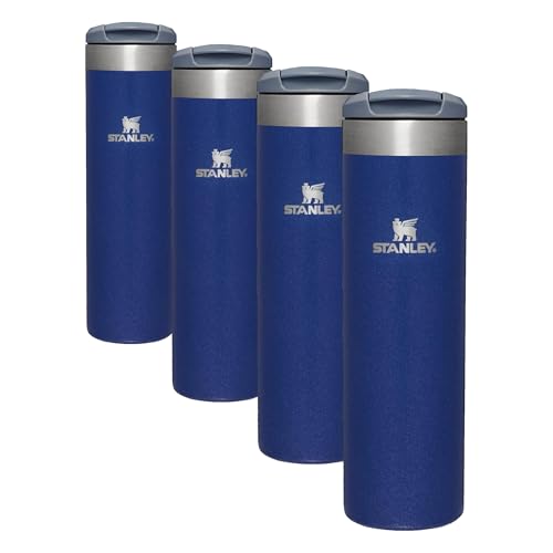 Image of Stanley AeroLight Transit Bottle 20 oz | Locking Drink Through Lid | Leak Resistant Water Bottle or Coffee Travel Mug | Lightweight Insulated Stainless Steel | BPA-Free | Lapis Glimmer (Pack of 4)