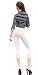 LinvMe Women's Sexy See Through Cropped Leggings Tight Pants M White