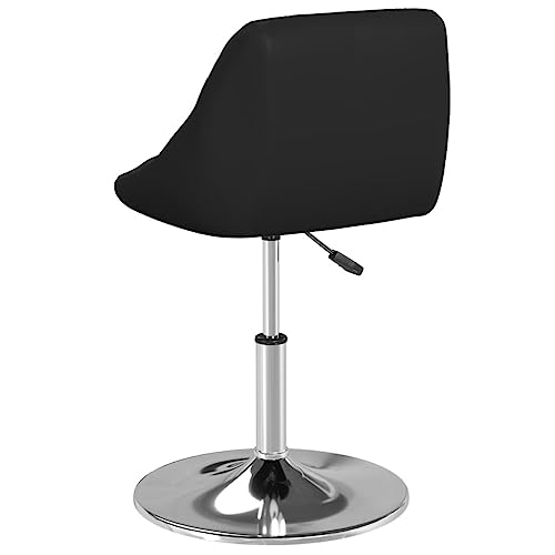 Tabouret de bar en cuir synthétique noir réglable avec assise rotative