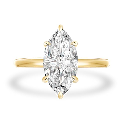 Marquise 2 Carat Silver Moissanite Engagement Ring
