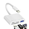SD Card Reader for iPhone 14 13 Lightning to USB Micro TF Charger Cable Dongle OTG Adapter Camera Mouse Keyboard Memory Viewer Flash Drive Stick Cord Converter Photography Accessories IP-USB