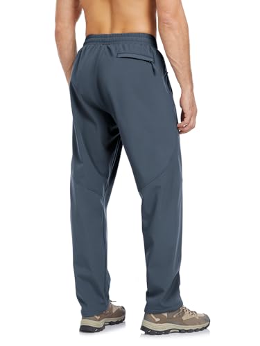 Men's Fleece Lined Pants Winter Athletic Workout Running Sweatpants Zipper Pockets Water Resistant Warm Joggers3