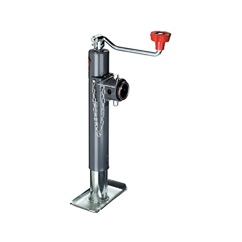 Bulldog 1584510117 Gray Universal 10 Topwind Travel Weld-On Swivel Trailer Jack with Foot Plate (2 000 lbs. Lift Capacity)