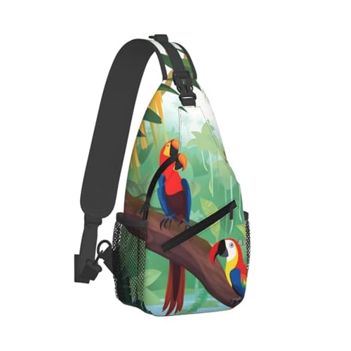 Bolso cruzado de pecho tipo sling negro para adultos miniatura 2