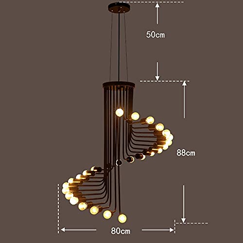 Lustre industriel de luxe E27 avec finition de style rural - 8