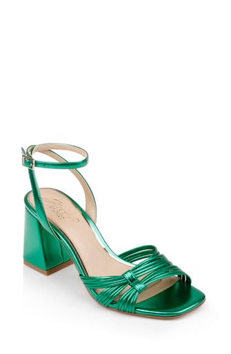 Jewel Badgley Mischka Michelle Metallic Strappy Block Heels2