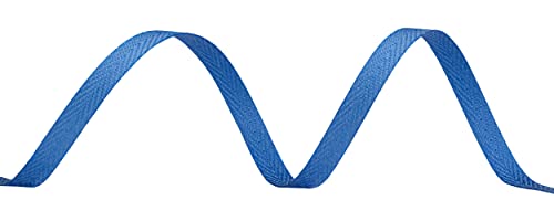 Joycrosso Herringbone Tape Twill Ribbon Soft Handle, Great for Gift Wrapping Craft Sewing 6mm x 22 Meters - Royal - Image 2