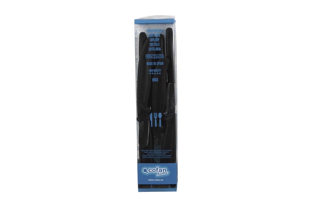 Cofan Cuchillo de Recolección | Pack de 12 Unidades | Punta redonda | Medida de la hoja 4,5 cm | Mango de Color negro