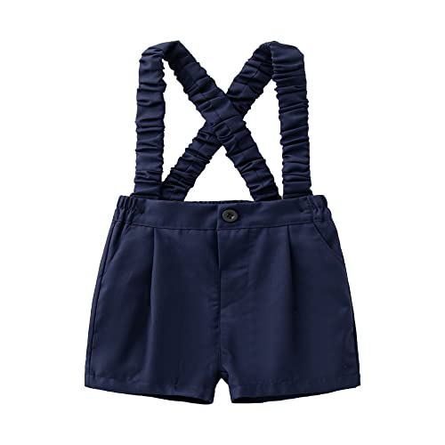 Baby Boys Gentleman Outfits Suits, Infant Short Sleeve Shirt+ Shorts+Bow Tie Overalls Clothes Set 3-6M #TOP3