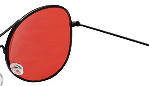 ShadyVEU Classic Pilot Sunglasses UV400 Red Tint Colored Lens Slim Wire Frame Retro Fashion Shades2