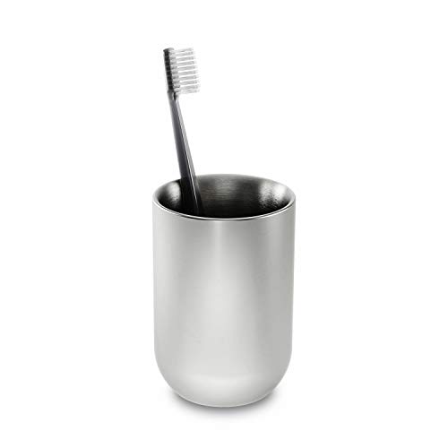 umbra ジュニップタンブラー マットシルバー 洗面所 うがい コップ クリア おしゃれ シンプル ステンレス 綺麗 万能 丈夫 口が広い21014012591