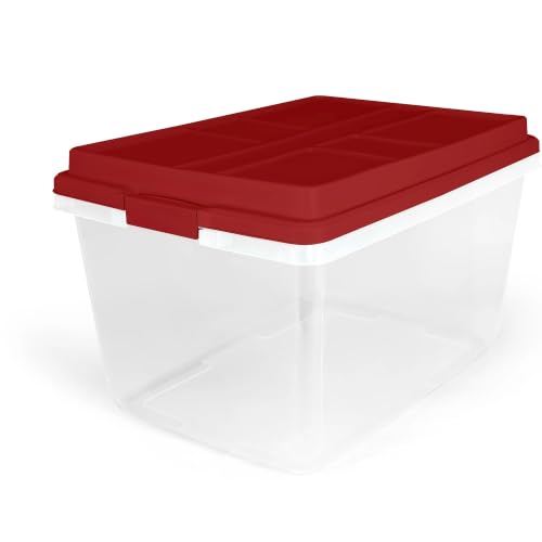 Image of Holiday Storage Bins Clear 72Qt Stackable 6-Pack