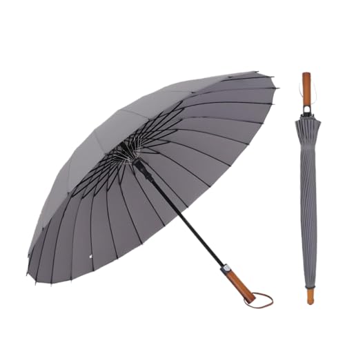 eexbz Umbrellas for Rain 24-Bone Wooden Handle Straight Umbrella Simple Large Umbrella Long Handle Umbrella Strong Umbrella for Wind and Rain(A)