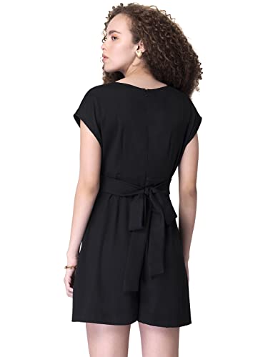Image of FabAlley Women Black Wrap Self Tie Dress