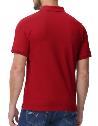 Image of MIER Men's Cotton Pique Polo Shirts, Short Sleeve Golf Work Casual Tops