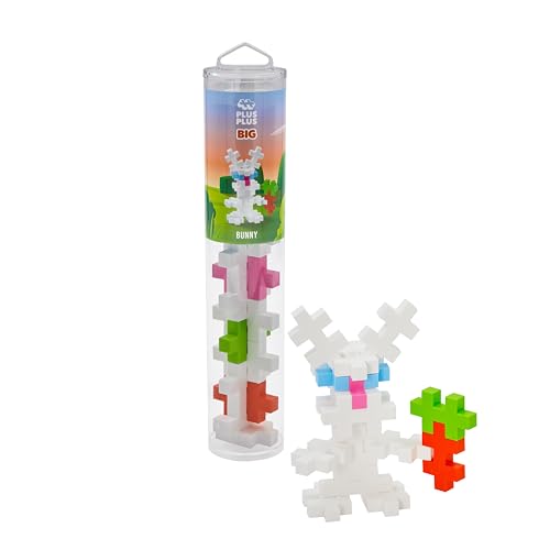 PLUS PLUS Building Blocks, 15 Large Durable Pieces for Bunny Build Great Easter Gifts, Kids Construction Toys