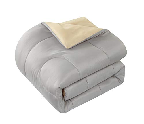 Idea Nuova "Casa 7-Piece Solid Reversible Comforter Set With Bonus Sheets, Light Gray, Queen, 86"X86" #TOP2