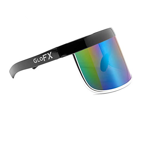 GloFX Mirror Futuristic Visor Sunglasses - Cyberpunk Full Face Shades, Perfect Rave Accessories for Festival Outfits4