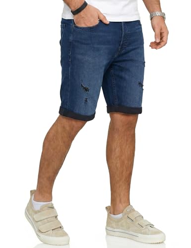 JACK & JONES Infinity Herren Jeans Shorts Rick Bermudas Used Look Dark Blue Denim / 2 XL