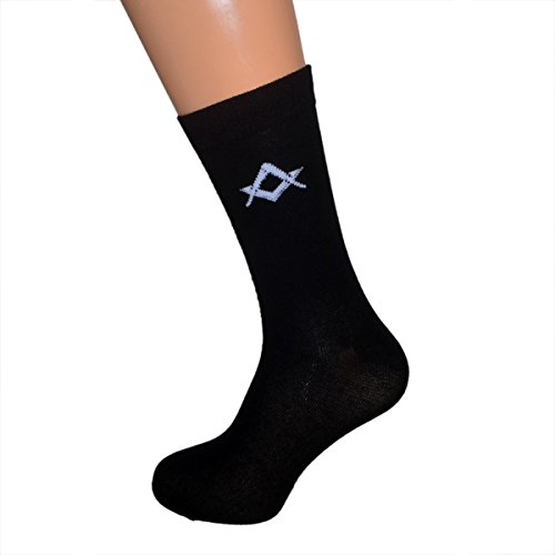 GTR-Prestige Giftware X6M Paire de chaussettes en coton tissé pour adulte Symbole franc-maçon Taille 39–46