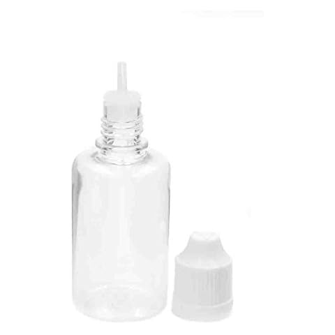 TOPWEL 10ml Transparent Pet Plastic Dropper Bottles with White Child Safety Cap (25) Cover