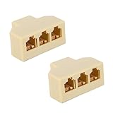 [FRCOLOR] 2個ソケットアダプタ 固定電話用スプリッタ オスメス変換 アダプター 電話配対応 壁面端子用 通話中に別の電話機を使用可能