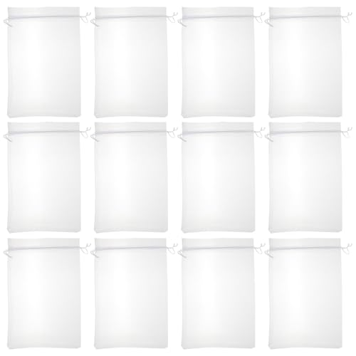 YARNOW 25 Bolsas de Malla para Frutas Cordón, Protección contra Pájaros E Insectos, Material Poliéster y Organza, Ideales para Jardín y Invernadero