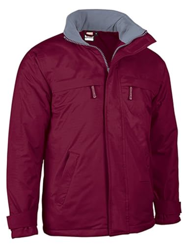 Genérico Parka Impermeable Rip-Stop Profesional Costuras Termoselladas - Chaqueta Acolchada Térmica y Capucha Escamoteable, Multi-bolsillos y Resistente | Talla L, Granate Caoba