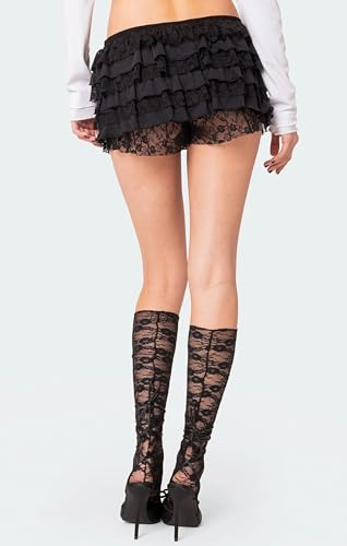 Nufiwi Women Lolita Bloomers Cute Ruffle Shorts Lace Trim Pumpkin Pants Sexy Boyshorts Layered Bottoms Y2K Fairy Sweet Pettipants thumb #3