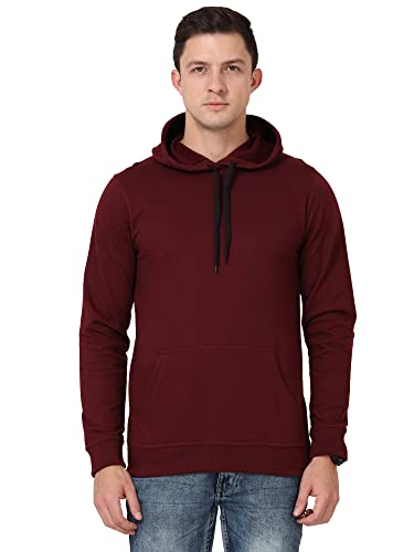 Image of Ideation Men's Cotton Hooded Neck Solid Full Sleeve Hoodies with Kangaroo Pocket