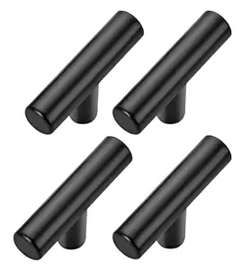 Store2508 Stainless Steel Cabinet Handles T-Bar T Handles 2 Inches (Matte Black Pack of 4)