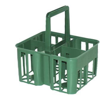 Impilabile Cestello in plastica 4 posti portabottiglie grandi/bottiglioni verde - Mobil Plastic