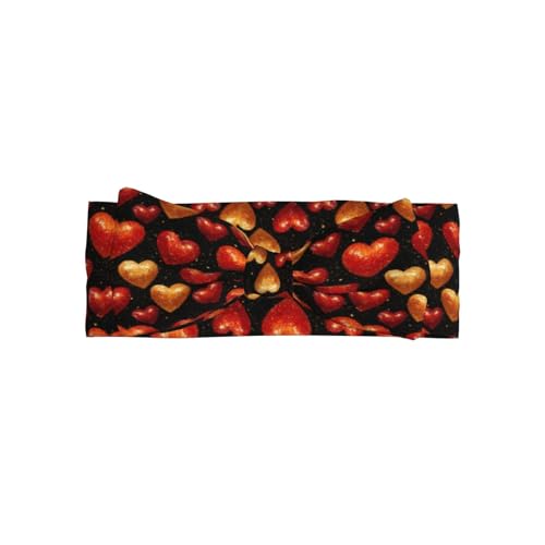 Red Heart Print Baby Girl Bows Headbands Baby Girls Newborn Headbands Infant Toddlers 0-6 Months