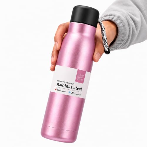 Image of 304 Stainless Steel Water Bottle 500 ml | Hot & Cold | Durable & Leak-Proof | For Office, Home, Kids, School For Women Men | 500ml water bottle | Pink