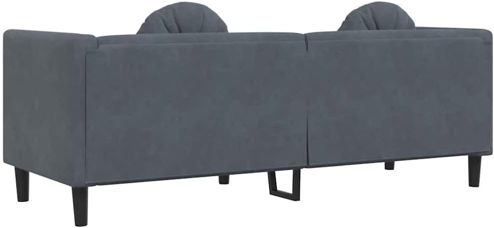 vidaXL Sofa with Cushions 3-Seater, Upholstered Couch with Armrests, Settee for Living Room, Three Seater Couch, Modern Style, Dark Gray Velvet
