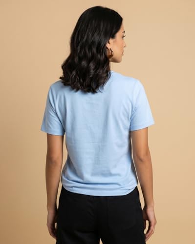 Image of Nobero Women's Graphic Printed T-Shirt | Regular Fit 180 GSM Cotton Tee for Women | Comfortable Round Neck Casual Wear