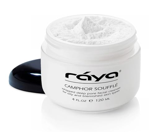 Raya Camphor Soufflé Facial Cleanser (101) - pH-Balanced Blemish Facial Wash for Oily & Break-Out Skin, Blackheads & Whiteheads, Clarify Pores, Refreshing Camphor Formula, Smooth Complexion - 4oz