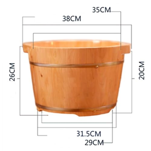Spa de pies de madera con barril para pedicure 26 cm alto miniatura 2