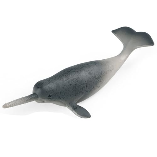 JOKFEICE Ocean Sea Animal Toys, Realistic Narwhal Fairy Garden Accessories, Learning Educational Toys for Christmas Birthday Cake Topper Gift for Kids