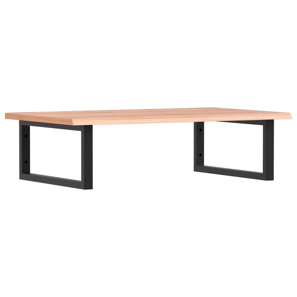 Moderno lavabo flotante para baño, 80 x 50 cm, roble macizo con soporte de acero, diseño elegante para baño y cocina y solución de muebles resistentes