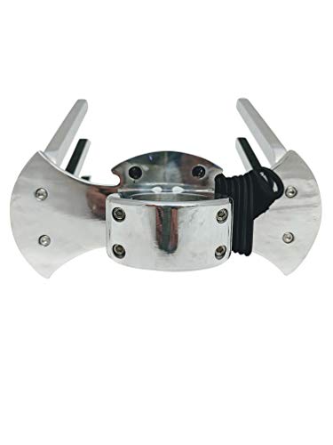 Krypt Bat Wakeboard Tower Boat Board Racks - Full Size Rack, Fits Round Tubing Tower, Polished 6061 Alumimum, Adjustable Swivel Base, Clamp Sizes: 1 1/4