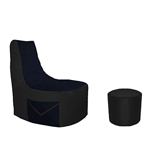 Gaming Sitzsack 85x80x35 mit Seitentasche und Hocker Erwachsene Sessel XXL kompatibel mit PS4 XboxOne Nintendo Switch Outdoor Indoor