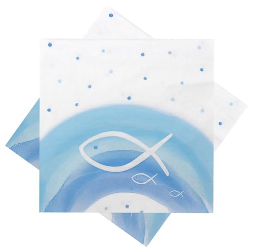 Unbekannt Servietten Fisch Blau Regenbogen Tischdeko Kommunion Konfirmation Taufe 20 Stück