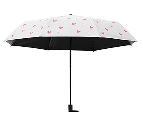 Image of House of Quirk 3-Fold Travel Umbrella - Auto Open /Close Ultra Light and Small Mini Umbrella with Carrying Pouch