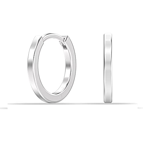 Image of TRUESILVER ACPL 925 Sterling Silver BIS Hallmarked Cubic Zirconia Small Huggie Hoop Earrings for Men Women and Girls