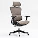 Premium High Back Mesh Office Chair – Breathable Mesh Back, Adjustable Armrests & Headrest, Ergonomic Lumbar Support for All-Day Comfort (Brown)