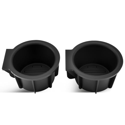 Portavasos delantero para consola 2 piezas negro TPE