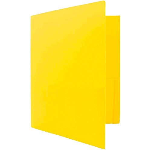 JAM-PAPER-Heavy-Duty-Plastic-2-Pocket-Extra-Tough-School-Folders-Yellow-6Pack