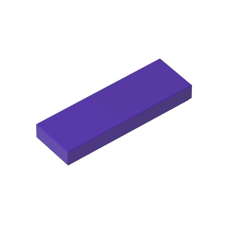 Gobricks 63864 Foundation Plate Tile 1x3 50 Pieces GDS-562 Compatible with Lego Building Blocks Color:Dark Purple — image 1
